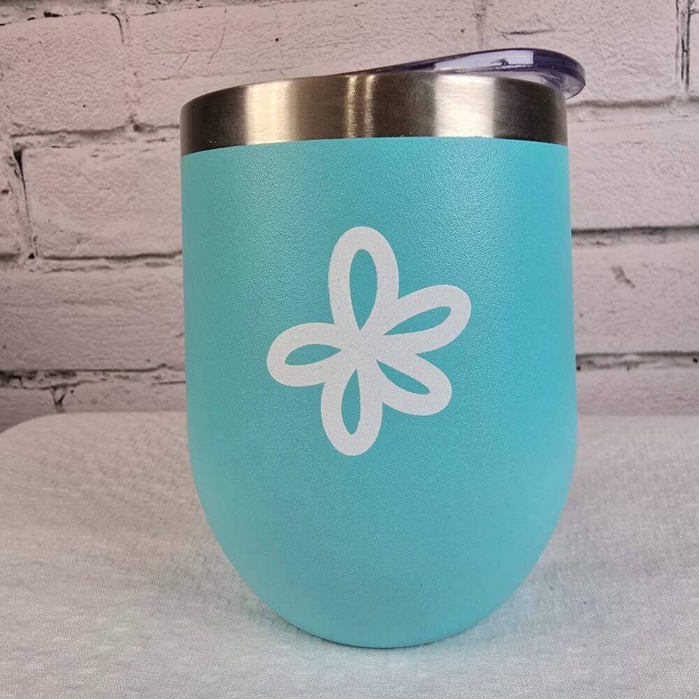 MATILDA JANE CLOTHING STAINLESS STEEL AQUA BLUE TUMBLER CUP WITH LID NEW